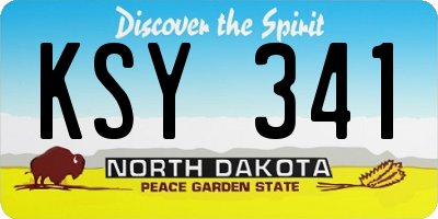 ND license plate KSY341