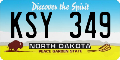 ND license plate KSY349