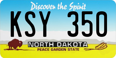 ND license plate KSY350