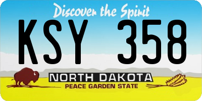 ND license plate KSY358