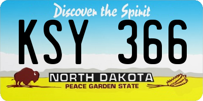 ND license plate KSY366