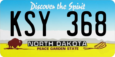 ND license plate KSY368