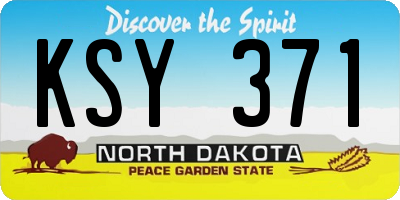 ND license plate KSY371