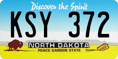 ND license plate KSY372