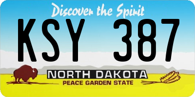 ND license plate KSY387