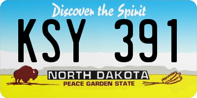 ND license plate KSY391