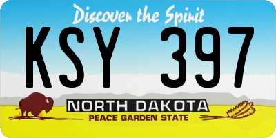 ND license plate KSY397