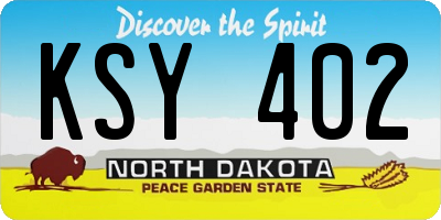 ND license plate KSY402
