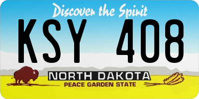 ND license plate KSY408