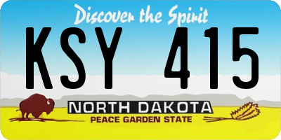 ND license plate KSY415