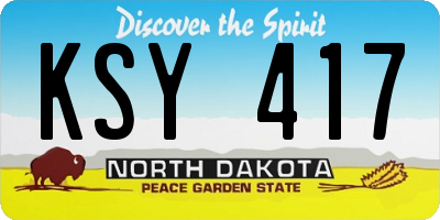 ND license plate KSY417
