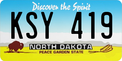 ND license plate KSY419