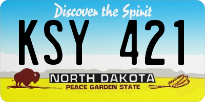 ND license plate KSY421