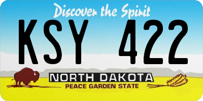ND license plate KSY422