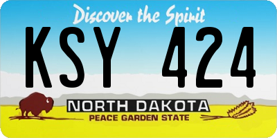 ND license plate KSY424