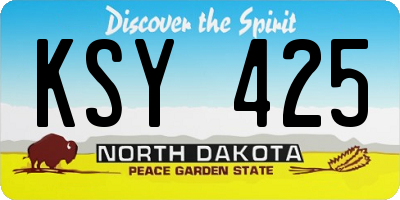 ND license plate KSY425