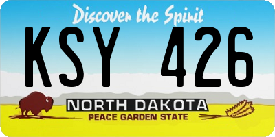 ND license plate KSY426