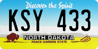 ND license plate KSY433