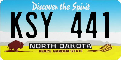 ND license plate KSY441
