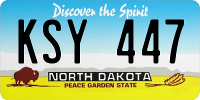 ND license plate KSY447