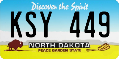 ND license plate KSY449