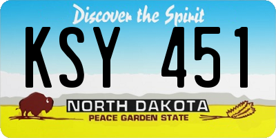 ND license plate KSY451