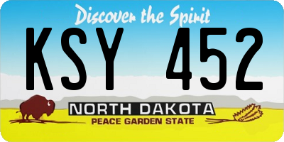 ND license plate KSY452