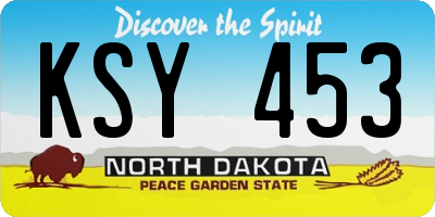 ND license plate KSY453