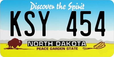 ND license plate KSY454