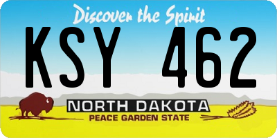 ND license plate KSY462