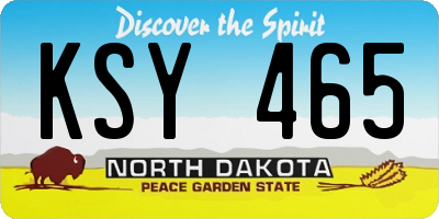 ND license plate KSY465