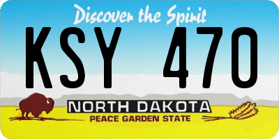 ND license plate KSY470