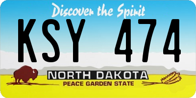 ND license plate KSY474