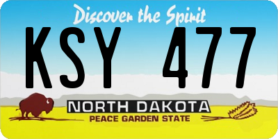 ND license plate KSY477