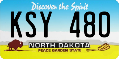 ND license plate KSY480