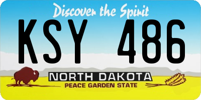 ND license plate KSY486