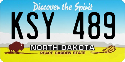 ND license plate KSY489