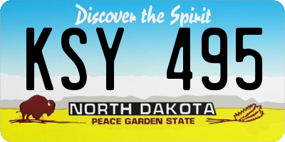 ND license plate KSY495