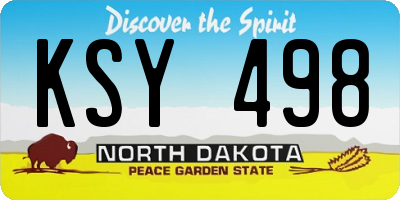 ND license plate KSY498