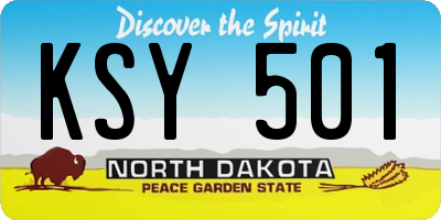 ND license plate KSY501