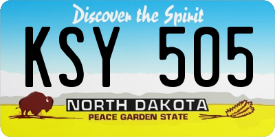 ND license plate KSY505