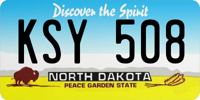 ND license plate KSY508