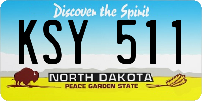 ND license plate KSY511