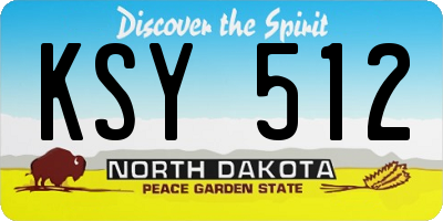 ND license plate KSY512