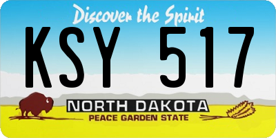 ND license plate KSY517