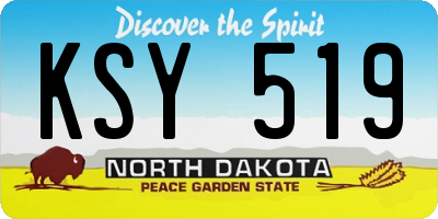 ND license plate KSY519