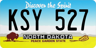 ND license plate KSY527