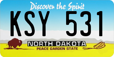 ND license plate KSY531