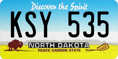 ND license plate KSY535