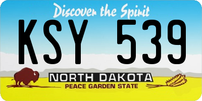 ND license plate KSY539